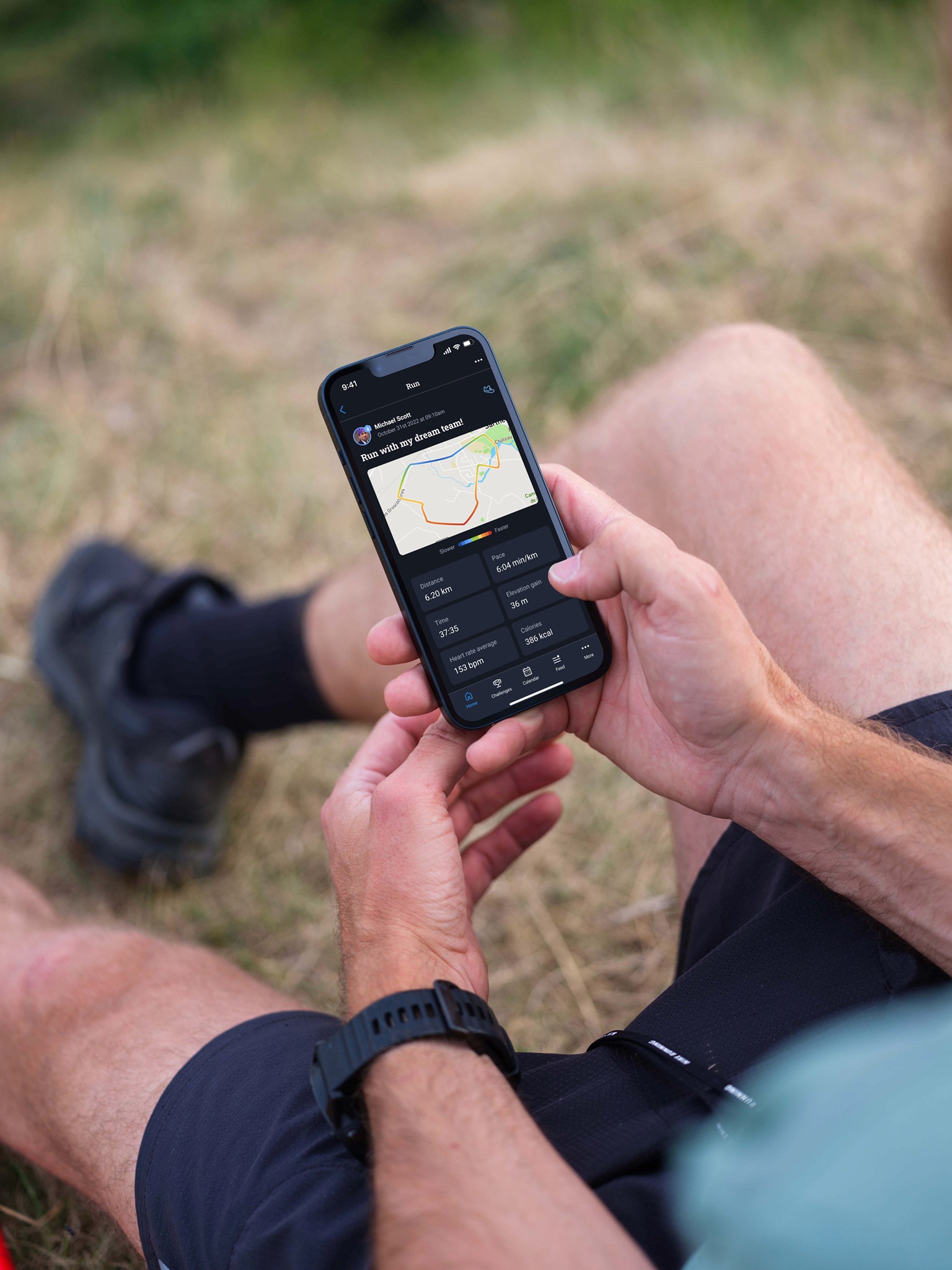 Garmin Connect redesigned screens showing multiple activity views