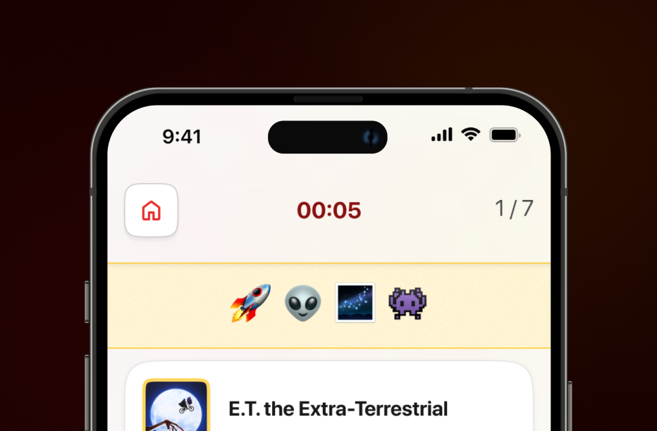 Un mini-jeu responsive avec des films et des emojis